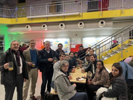 Ioannis Economou, Martin Trusler and AOT-TP team at the CBI Christmas Party after the talk of Ioannis Economou at the CBI Colloquium in December 2025